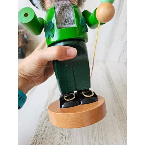 Vintage steinbach leprechaun mushroom St Patrick's Day nutcracker as is St Patty - Picture 9 of 10